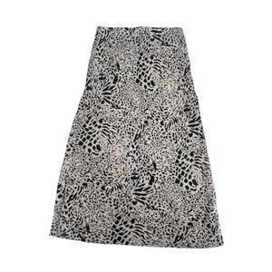 Forever 21 White Black Cheetah Print Polyester Maxi Skirt Size Small Women’s